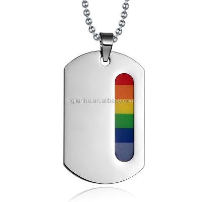 China Wholesale Customized Europe Logo Rainbow Titanium Steel Dog Tag for sale