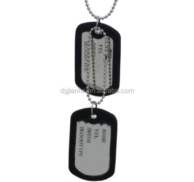 China Wholesale Customized Europe Logo Military Black White Dog Tag for sale