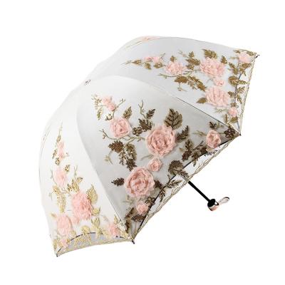 China Luxury Morden Lace Compact Parasol Umbrella Anti UV Resistant Sunny Umbrella for sale