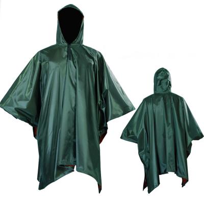 China 100% Waterproof Heavy Duty Mens Hooded Military Poncho Raincoat High Quality for sale