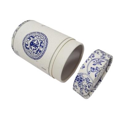 China Logo Recycled Materials Gift Boxes Custom Handmade Round Paper Coated Tube Cardboard Cylinder Packaging Boxes For Tea/Coffee/Powder for sale