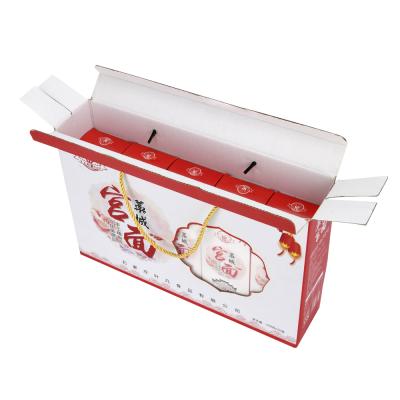 China Printing Recyclable Cardboard Rectangle Box Custom Paper Box For Cake Packaging Cake Box With Rope Hanger For Sale for sale