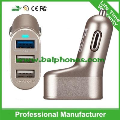 China cargador del coche del puerto USB de 5V 5.1A 3, cargador del coche 3usb, cargador de viaje 3usb para el iphone 6 para el ipad para Samsung con CE/FCC/RoHS en venta