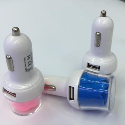 China Promotional Micro Portable Dual USB Car Charger Adapter , Double usb vehicle charger for sale