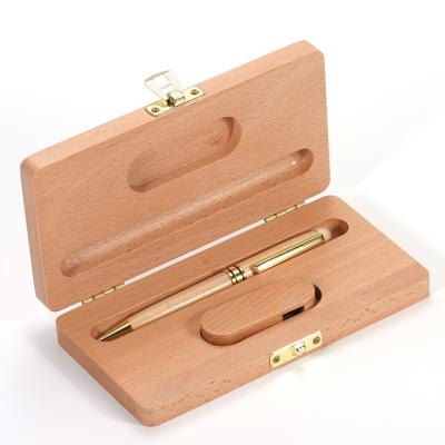 China office & Pen New USB School Pen Training Beech Business Gift Box Pen Training Ballpoint Pen Instant Memory Stick for sale