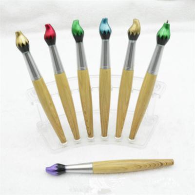 China Pen Novelty Promotional Design Torch Shape Pen Paint Brush Shape Plastic Ballpoint Pen for sale