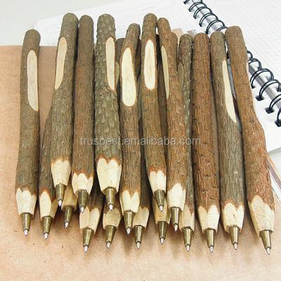 China office & School Pen Novelty handmade wooden twig pen, beautiful stationery Korean logo branches ballpoint pen for sale