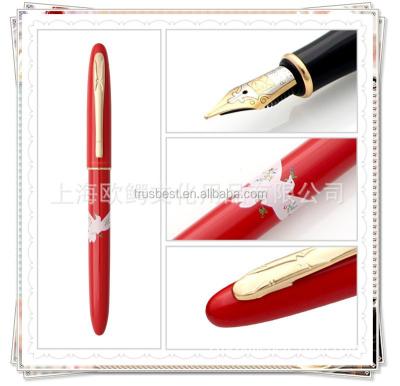 China office & School Pen XJ-P 606 Peace Dove Series Picasso, Ultra-fine Pure Red Gold Clip Roller Pen, Picasso Ball Pen For Teacher Gift for sale