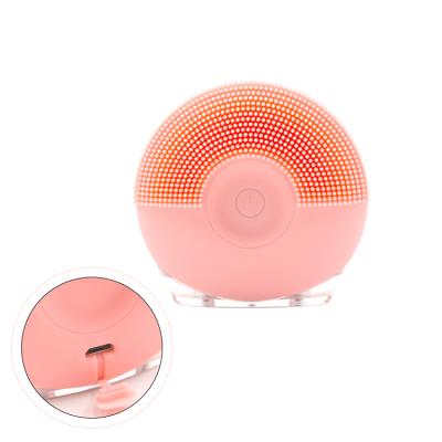 China Factory Direct Selling Black Main Silicone Remover Sonic Face Cleansing Device Ultrasonic Facial Wash Exfoliator Brush for sale