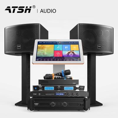 China Voice Song Edition ATSH K8 International Karaoke Set With Amplifier Pre-Effects Microphone System Full Wireless Passive Speaker Quality KTV for sale