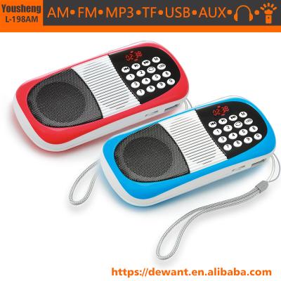 China L-198AM MP3 PORTABLE Music Player Speaker High Sensitivity FM AM Radio Kit for sale