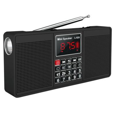 China Dewant PORTABLE L-528 Tuning AM FM Digital Blue Tooth Alarm Clock Radio with Big Flashlight and 3W*2 Speaker for sale