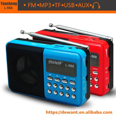 China L-988 MP3 Music Player PORTABLE Speaker FM Radio Retro Mini Antique for sale