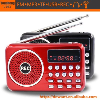 China L-063 PORTABLE mini fm radio mp3 player with voice recorder, mini fm radio receiver for sale