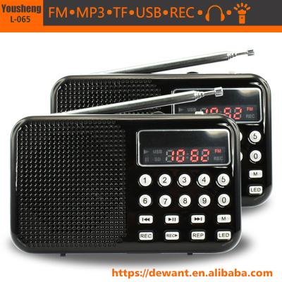 Cina L-065 PORTABLE small size radio, almost worlds smallest radio, small pocket FM radio in vendita