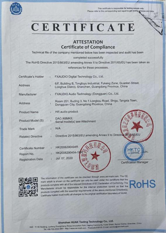 RoHS - Shenzhen Summer Sound Electroacoustic Technology Co., Ltd.