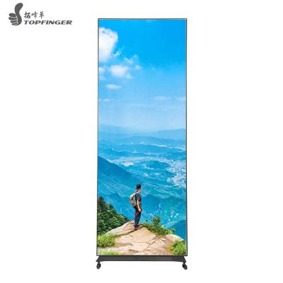 China Topfinger P2.5 P3 Floor Indoor Indoor Mobile Led Advertising Poster Led Ads Media Stands Screen For Shopping Mall for sale