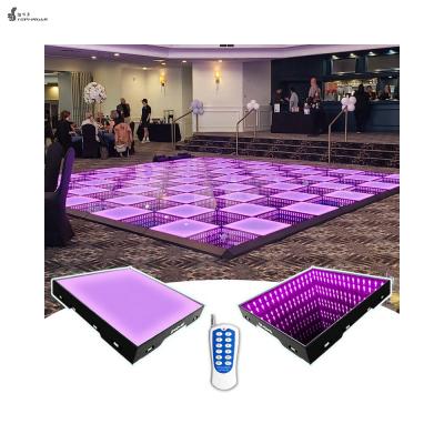 China TFR Good Quality 3d Indoor Colorful Liquid Magnet Custom Dance Floor 20x20 Tempered Glass Wrap Disco Dance Floor Tile for sale