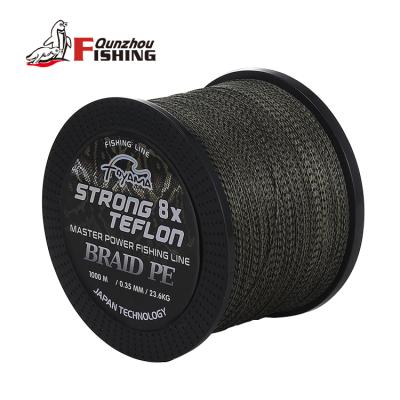 China Manufacturer High Strength Wholesale TOYAMA Cheapest Spotted 8 Strand 1000m PE Braided Fishing Line for sale