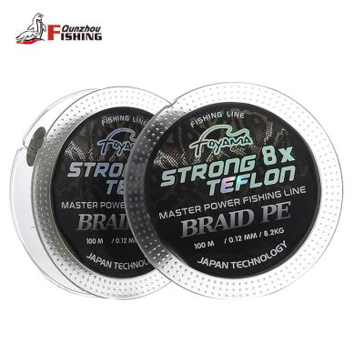 China Abrasion Resistance TOYAMA 8 Strand Braided PE Fishing Line 100m for sale