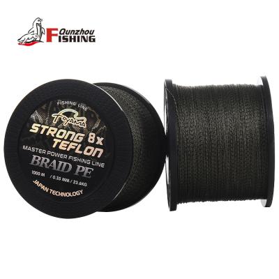 China Hot Sale Super Strong Abrasion Resistance TOYAMA Spotted 8 Strand 1000m PE Braided Fishing Line for sale