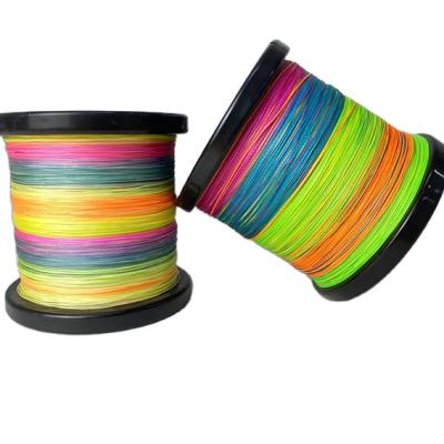 China Abrasion Resistance Super Strong Multicolor Coating 4 Strands Braided Multifilament PE Fishing Main Line 1000m for sale