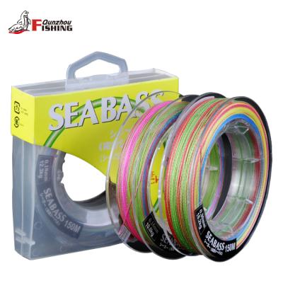 China Wholesale High Quality 4 Strands Super Strength 150m Multicolor Braided Fishing Line for sale