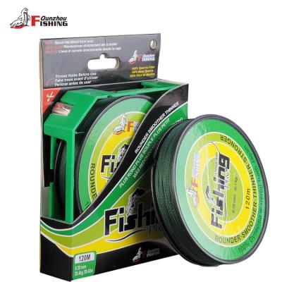 China High Strength Wear Resistance 4 Strands Wholesale Price Braided Fishing Line 120m for sale