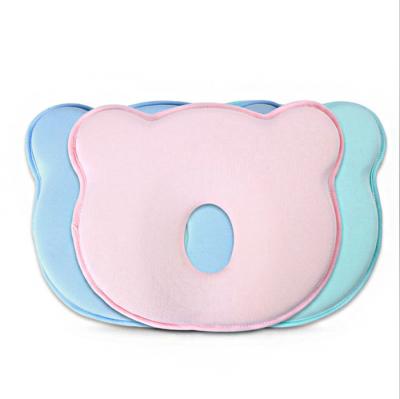 China Anti Viable Baby Shaped Pillow Oblique Head 0-12 Months Baby Head Pillow Cotton Memory Shape Correction Baby for sale