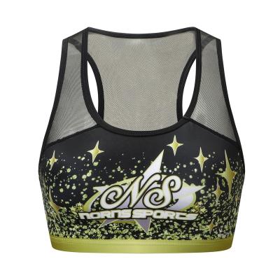 China New Design High School Cheerleading Sports Bra Antibacterial Mesh for sale