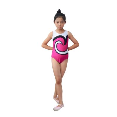 China Wholesale Girls Anti-Pilling Stage Training Dance Wear Gymnastics Sleeveless Shiny Dancer Tights for sale