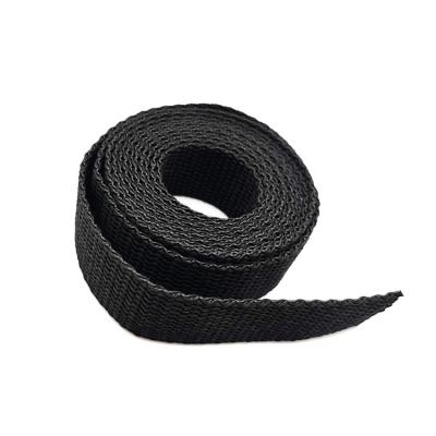 China YYX Cotton Webbing 40mm Cotton Webbing Durable Black Heavy Duty Nylon Strap Soft Elastic Band for sale