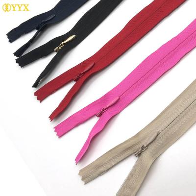 China YYX Invisible Customized #3/4/5 Length Nylon Invisible Zippers For Sewing for sale