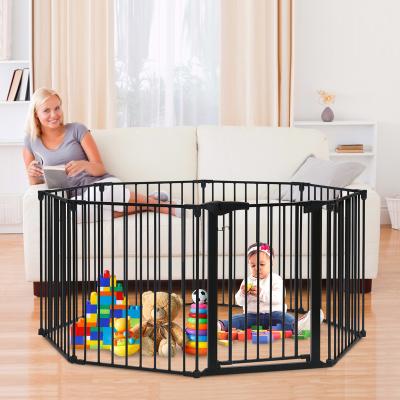 China Modern Playpen 6 Panels Foldable Baby Cage With Door For Indoor Fence Foldable Exercise Baby Rail for sale