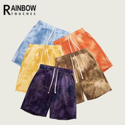 China Mens White Shorts 100% QUICK DRY Cotton Terry Tie Dye Sweat French Shorts For Men for sale