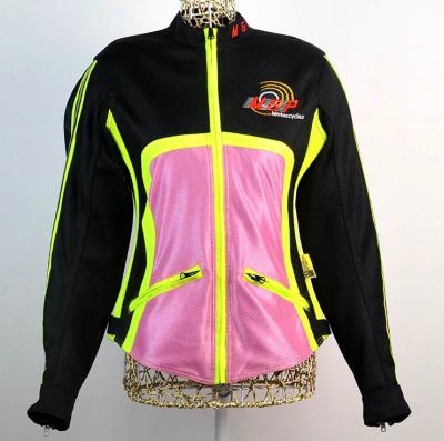 China Wholesale Breathable Waterproof Zipper Women Reflective Embroidery Racing Jacket for sale