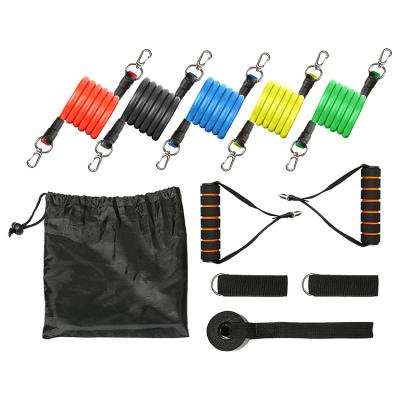 China ALDWIN 5 Levels Gym Latex Resistance Bands 11pcs Latex Resistance Bands Elastic Tube Set Heavy Duty Adjustable Fitness Workout With Logo for sale