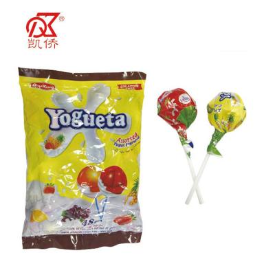 China 21g Natural Twin Flavor Lollipop With Bubble Gum for sale