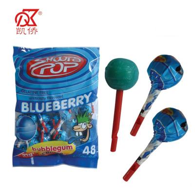 China 21g Natural Blueberry Pizzle Lollipop With New Gum Candy for sale