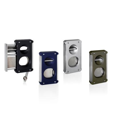 China Contemporary New Product CA175 Triple Blade Metal Stainless Steel Cigar Accessories Cigar Cutter for sale