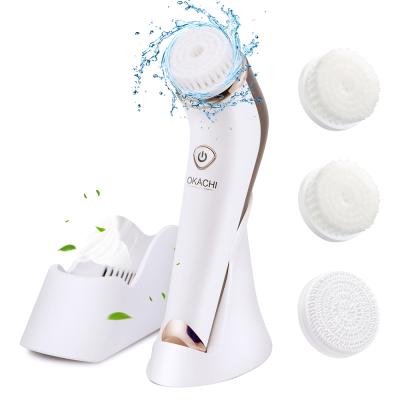 China Auto-drying OKACHI Silicon Facial Cleansing Brush Waterproof Facial Cleansing Brush for sale