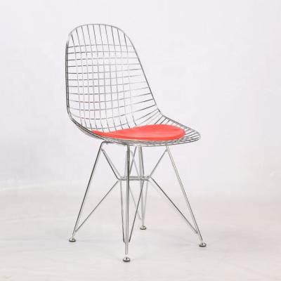 China Solid Steel Slipcovered Dining Chair Wire Side Chair for sale