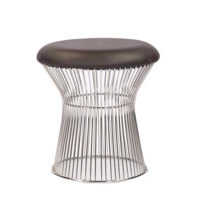 China Luxury Modern Round Metal Slipcovered Living Room Design Glass Bar Stool for sale