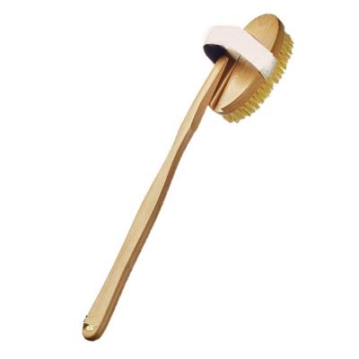 China Long Handle Detachable Natural Plant Bristle Dry Brushing Body Exfoliating Brush Cactus Bath Brush for sale