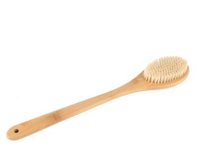 China EXFOLIATE Bamboo Bath Brush 41cm Length Long Bristle Handle Shower Bath Soft Back Brush Scrubber for sale