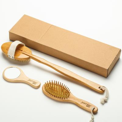 China Wholesale Home Promotion Salon Bath Brush Set Natural Bristle Curved Wooden Shower Brush For Dry Skin Brushing for sale