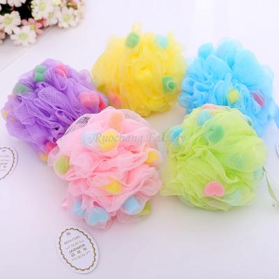 China PE 2016 Mesh Pouf Bath Sponge Nylon Healthy for sale