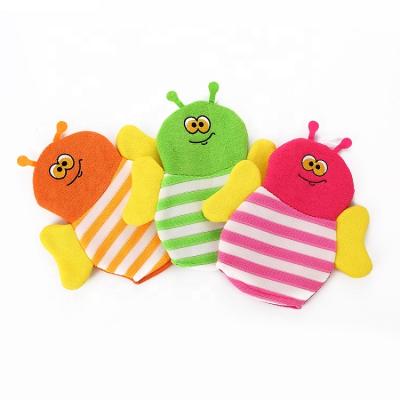 China EXFOLIATE Bee-shape Cute Cartoon Design Animal Bath Shower Gloves Kids Washing Gloves for sale