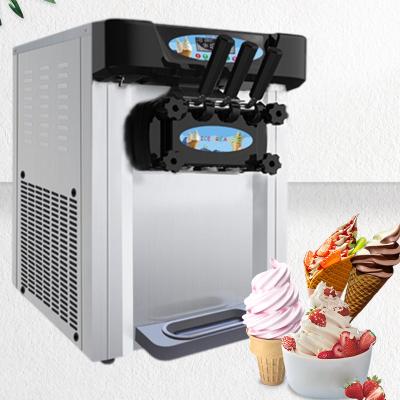 China Commercial Ice Cream Maker MUXUE Soft Serve Ice Cream Maker Three Flavors Ice Cream Maker For Snack Bars 20L/H for sale