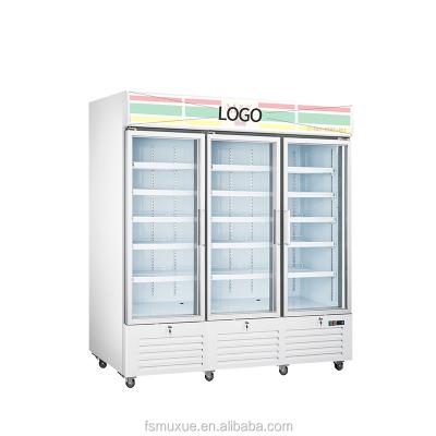 China MUXUE Single-temperature Glass Three Doors Display Freezer For Economic Supermarket Commercial Refrigerator MX-XGG1820F-J for sale